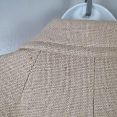 Vtg Pioneer Coat Co Beige Double Breasted Pea Coat Textured Mid Length 60 70