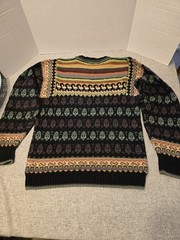 Vintage 80s 90s The Import Workshop Geometric Hearts Sweater Small