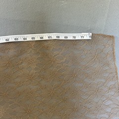 VTG 50’s Lace/Crepe de Chine Semi-formal Dress, Unbranded, XS, Camel/Terracotta