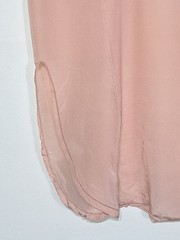 Antique 1920s Pink Silk Step In Chemise Romper SZ 36 Pintucks Ribbon Flower
