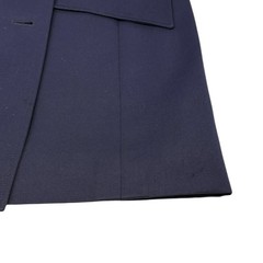 CHANEL Vintage 97P CC Logo Button Blazer Jacket #42 Dark Blue Gold Wool Pocket