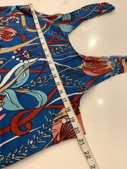 Vintage 70’s Print Dress Sleeveless Whimsical Floral NO Tags Women’s Large