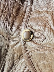 Vintage reversible sheepskin coat made of leather and karakul fur from the 1970s