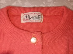 Vintage Cardigan Sweater with Matching Short-sleeved Sweater- XS Orlon Warm Ora