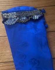 VTG 80s D’ore Della Roufogali Royal Blue Beaded Silk Cocktail Dress Sz 6 MINT