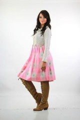 Vintage VTG 60s hippie boho dress pink white gingham print