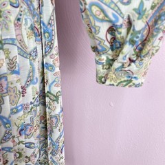 Vintage Shrader Sport Skirt Set Womens 6P Paisley Floral Knife Pleat MidiElastic
