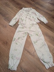 Vintage Floral Ruffle Lingerie Set XS/S 80s Cottagecore Sheer Trousseau