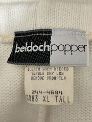 Vintage Beldoch Popper Sweater Pants XL Tall Ivory Tight Knit Pull On Stretch
