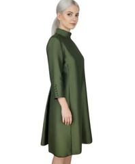 Chester Weinberg green silk taffeta a-line knee-length mod dress 1960’s 6 / 8