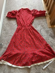 Prairie Dress Shawl & Bonnet Junior Sz 7 Union Made Pioneer Costume Made In USA