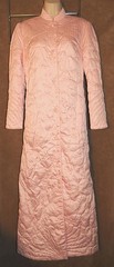 Neiman Marcus ~ Pink Quilted Silky Satin Robe Housecoat sz Small Long *VINTAGE!