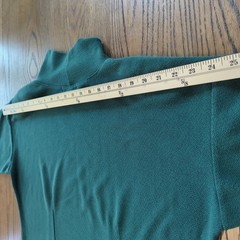 Vintage Express Tricot Mock Neck Crop Top Women’s Size L Green Long Sleeve