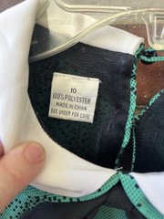 Vintage Liz Petites Inc Babydoll Green Dress Peter-pan Collar Bow Pollyanna 10