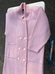 NWT IB Diffusion LG long cardigan duster coat pink wool mohair blend VTG