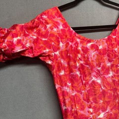 Vtg Handmade Suzy Perette Advance 7942 Floral Ruffle Hem Party Dress Pink