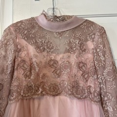 60’s Vintage Sylvia Pink Goddess Dress Size 11 Prom Maxi Empire Waist (c1)