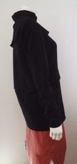 Vintage 1980s Issey Miyake Black Wool Tunic Sweater Top MEDIUM Brush Label Japan