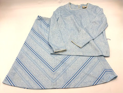 Vintage 1970s Womens Polyester 2 Pc. Top & Skirt Set 16 NOSWD MISSING BELT