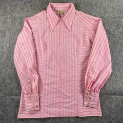 True Vintage Tem Tex Over Shirt Women’s 20×27 Rockabilly Pink Striped 1950s USA