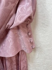 IN THE MOOD Womens 8 Blushing Pink Pleated Lace Cut Outs 2 Piece Dress Vintage