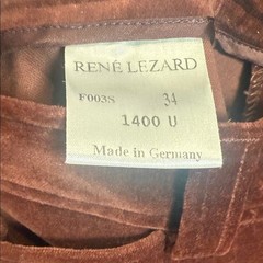 Vintage René Lezard Brown Velvet Trousers Straight Leg Made in Germany Sz 34