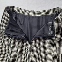 Louis Feraud Paris Vintage Women’s Wool Houndstooth Skirt Suit 42 EU Velour Trim