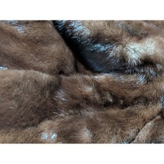 Pinneke Furs Womens Brown Vintage Mink Fur Wrap Capelet Monogrammed MCM 4 Pocket