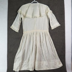 Antique 1920’s era Dress Woman Girl Cream Lght Cotton Muslim Waist 36″ Chest 40″