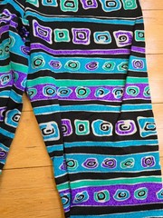 vintage 90’s | purple abstract print maximalist festival leggings | WMS S