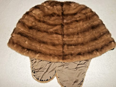 NEIMAN MARCUS MINK FUR STOLE WRAP SHAWL JACKET BROWN VINTAGE ORIGINAL LABEL