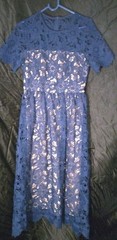 Julia Jordan Dress Event Cocktail Blue Tatum Floral Lace Midi