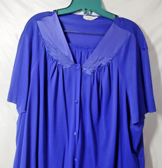 Vassarette Pajama Set & Robe XXXL Peignoir Blue 3 pc Embroidery Loose Fitting 3X