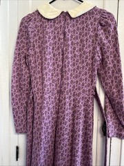 Vintage Terri Petites Purple Floral Print Zipper Dress With Peter Pan Collar