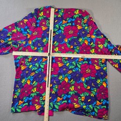 Vintage Susan Gaver Robe Womens 3XL NEW Floral Open Front Kimono Art Made in USA