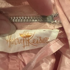 Harry Keiser Party Dress Cocktail Rose Pink Taffeta Vintage 1950s