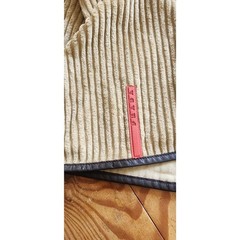 Vintage PRADA Sport Lines Rossa Skirt Beige Tan Corduroy A Line Knee Length