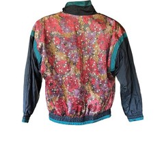 Vtg 80/90s Celestial Bomber Jacket Floral Star Hip Hop Indie Boho S