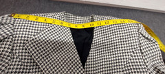 Neiman Marcus Wide Big Shoulders Avante-garde Jacket Wool Black Houndstooth 80s