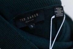 NWT Ted Baker Aavvaa Knitted Dress With Ruched Side Detail Sz 3/US 12 Green $285