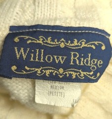 WILLOW RIDGE Ivory Cream Short Sleeve KNIT Sweater Top Women’s PETITE MEDIUM
