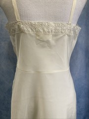Vtg 50s 60s Barbizon Ariel Tafredda Full Slip White Taffeta Side Zip Fits XS/S