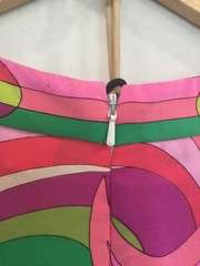 Vintage 1980s PIA RUCCI 2 pc 100% Silk Designer Pop Art Geometric 8 Pink Green