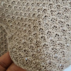 VTG Hand Knit Crochet Bolero Crop Cardigan Jacket /Tank Camisole Set W/beads~PXS