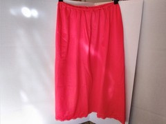Vintage Skirt Half Slip Red 100% Nylon Silky w/Lace Van Raalte Medium