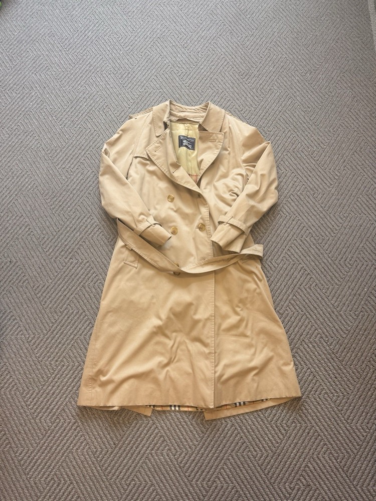 Rare Vintage 1980s Burberry’s Trench Coat Size 42 Long Beige