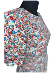 Vintage 80’s Karin Stevens Dress Sz 6P Mulit Color Midi Floral Cottagecore Retro
