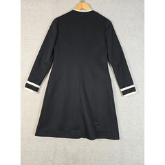Gay Gibson Ruth Norman Vintage 60s Dress Coat Mod Nautical Gold Button Black 8