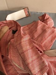 VINTAGE Alcott & Andrews 8 Red 1/2 Sleeve Dress with Belt READ MEASUREMENTS