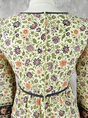 Vintage 70s Racell Denmark Cotton Prairie Folk Maxi Hippie Boho Dress Small S